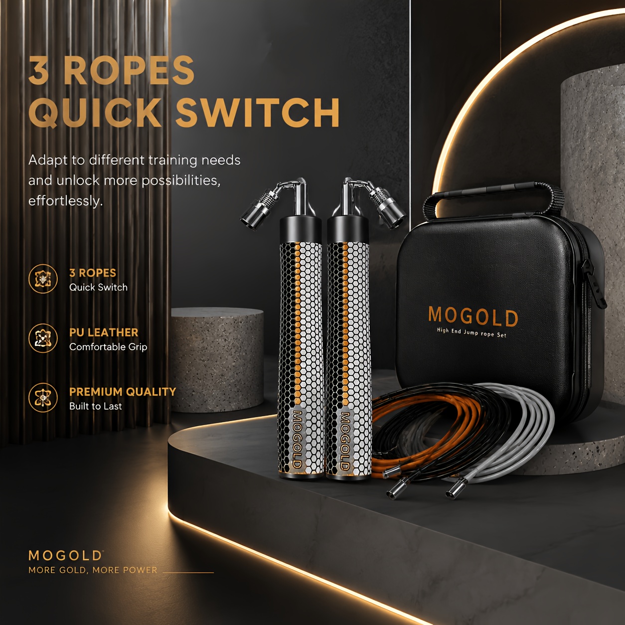 Corde de vitesse MOGOLD à poids interchangeables