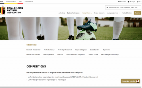 rbfa.be est le nouveau nom du site officiel de l'union belge nouveau nom du site officiel de l'union belge de football