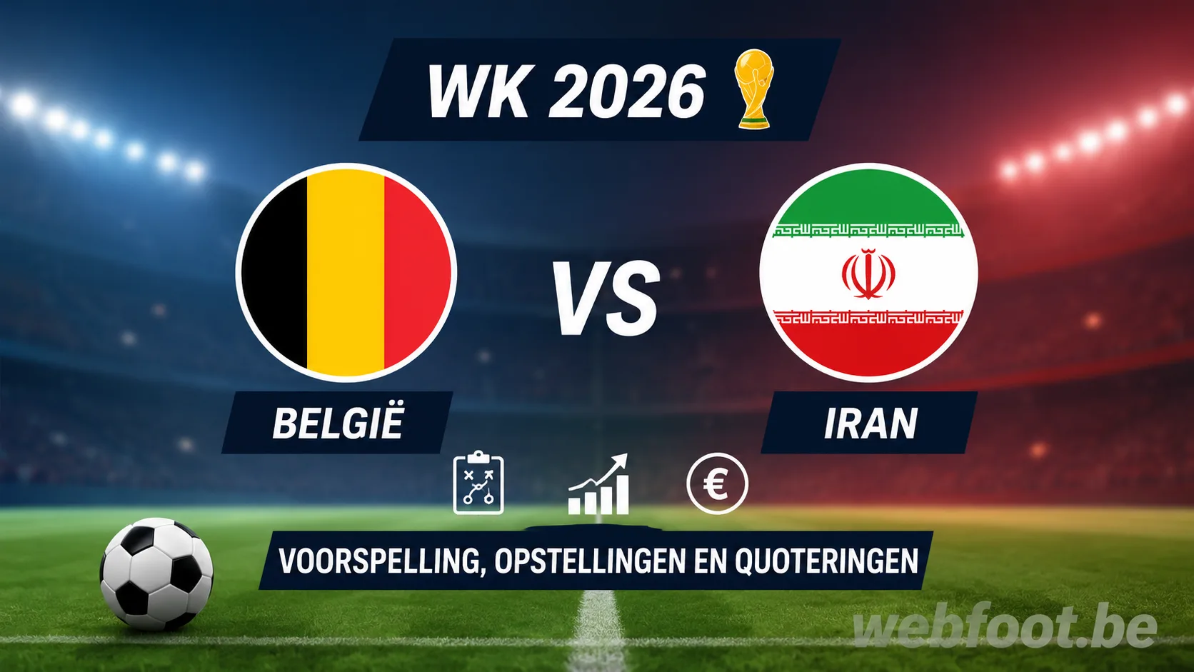 🏆 WK 2026: België vs Iran voorspelling, opstellingen en quoteringen
