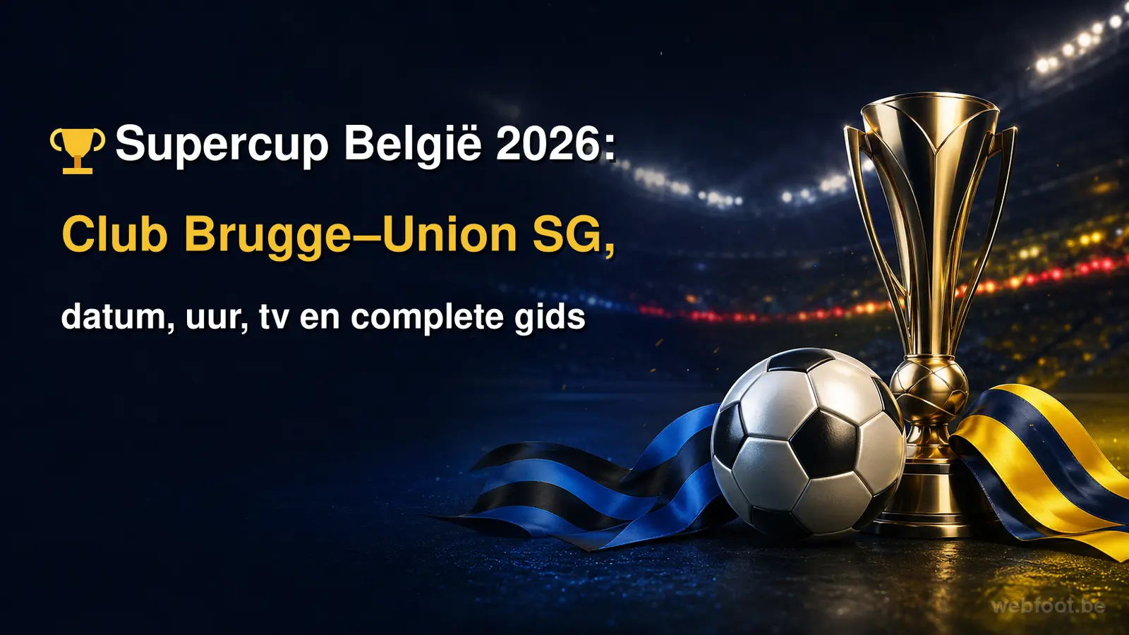 Supercup België 2026: Club Brugge–Union SG, datum, uur, tv en complete gids